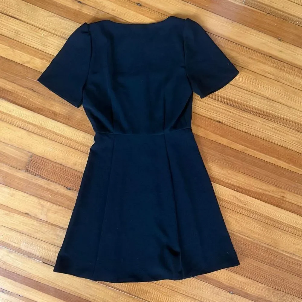 Sezane Lianne Square Neck Mini Dress in Black Size 34/2/XS